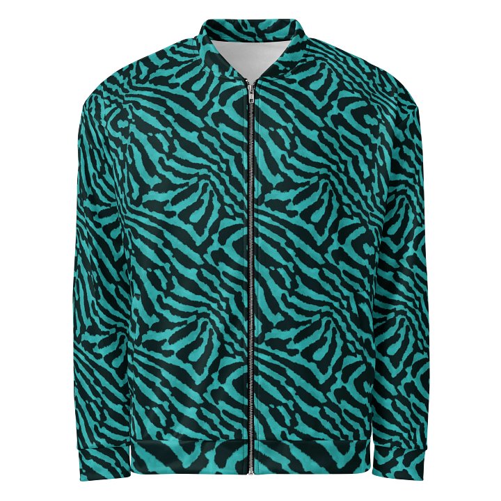 Teal Zebra Bomber Jacket product image (1)