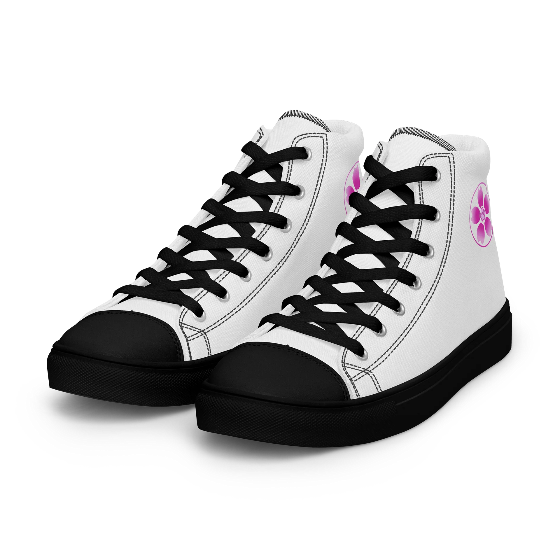 Moo Cherry Pawsom Logo Women's High-Canvas Shoes (White) product image (5)