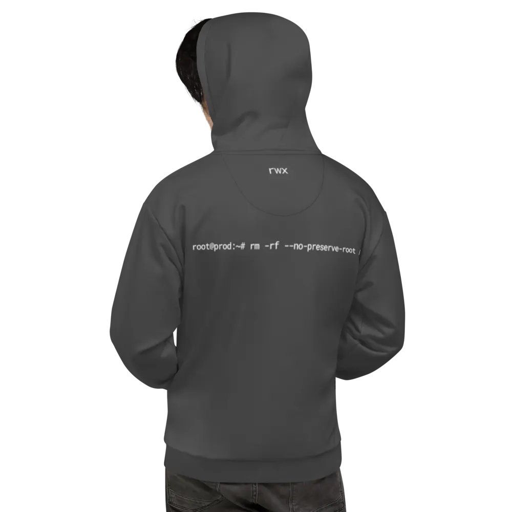 goodbye cruel world, rm -rf / hoodie (darker grayscale mode) product image (7)