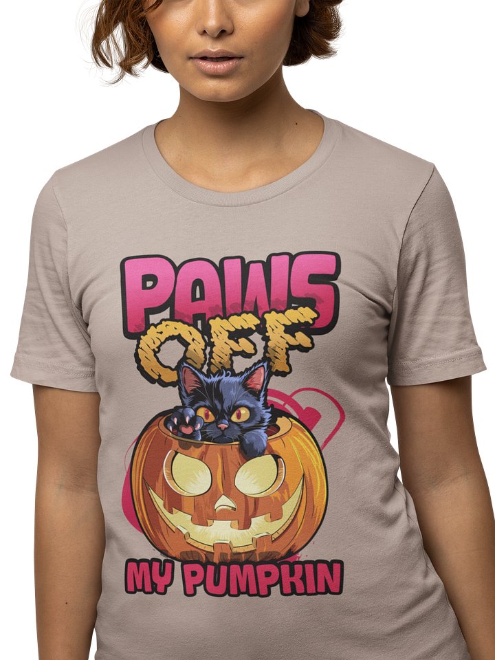 Paws Off My Pumpkin - Funny Black Cat Lover Halloween Shirt product image (2)
