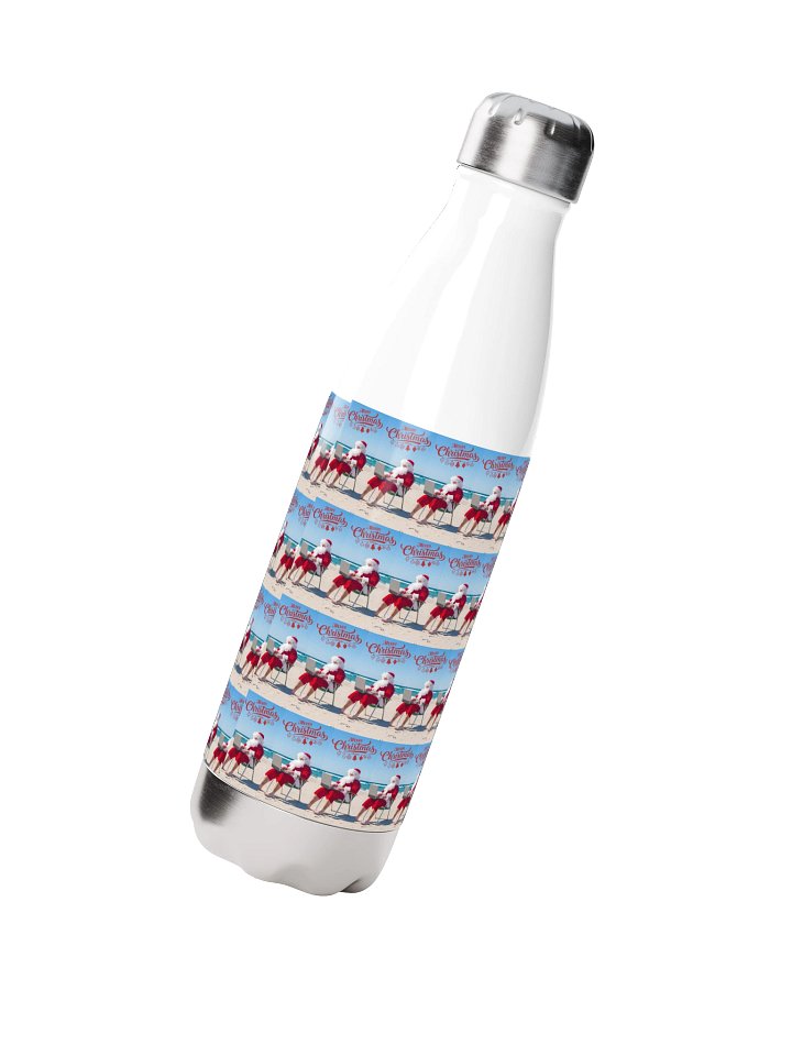 Beach Santa Christmas Cheer Stainless Steel Water Bottle product image (2)