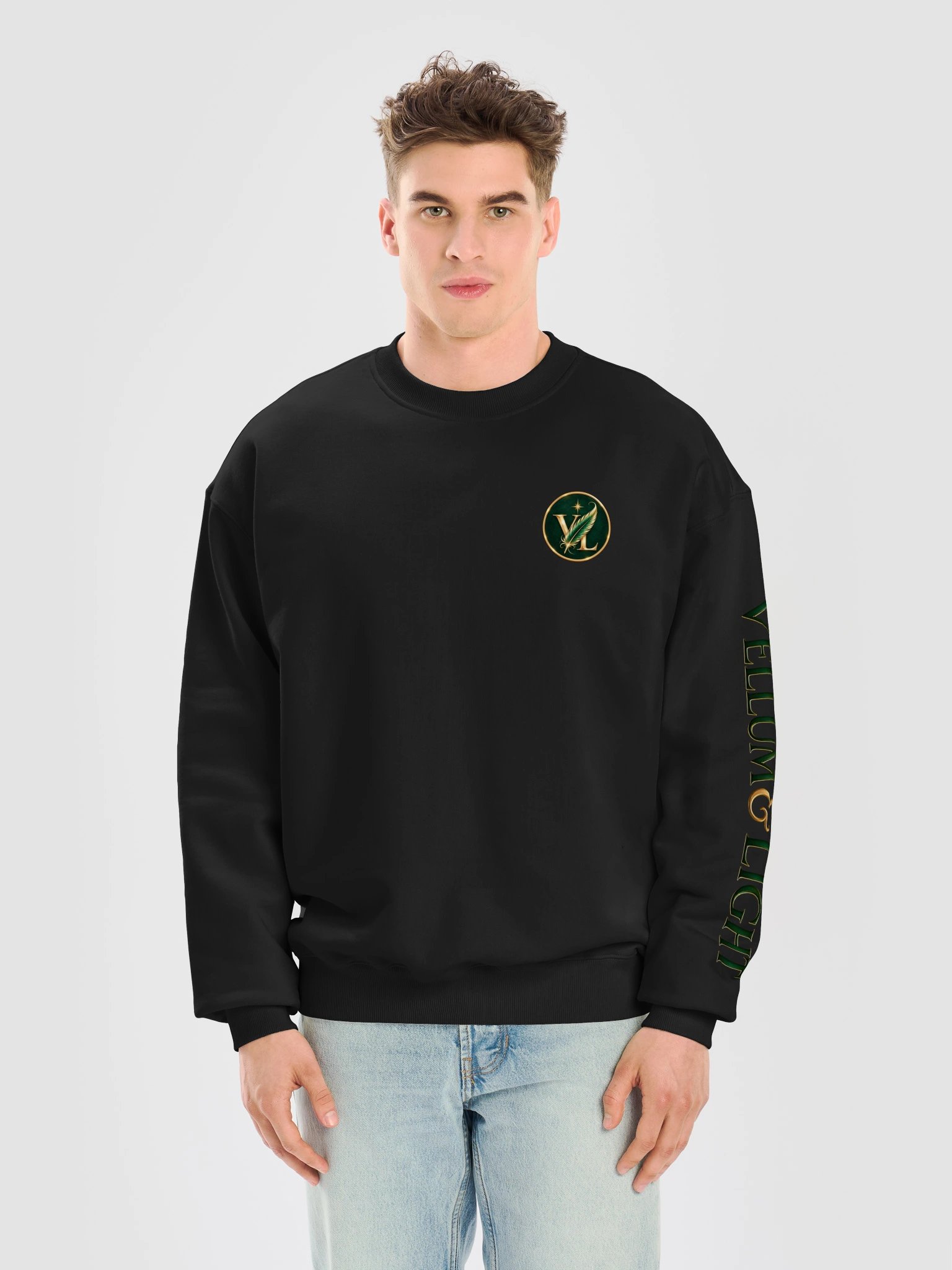 V&L Media Mark Gold Emblem French Terry Crewneck product image (10)
