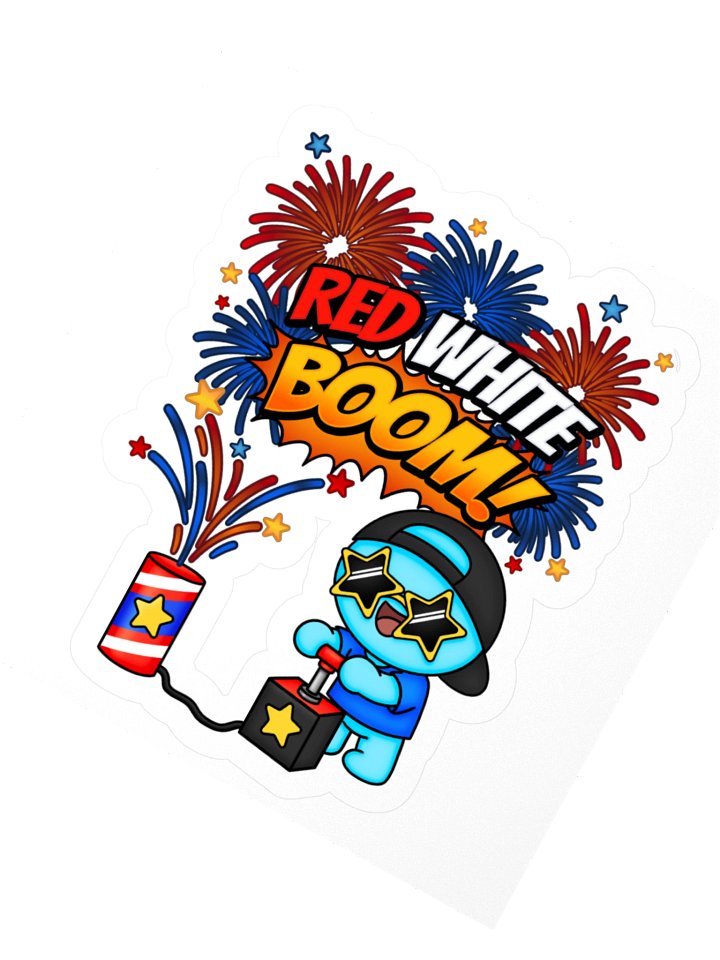 Red White Boom Sticker product image (4)