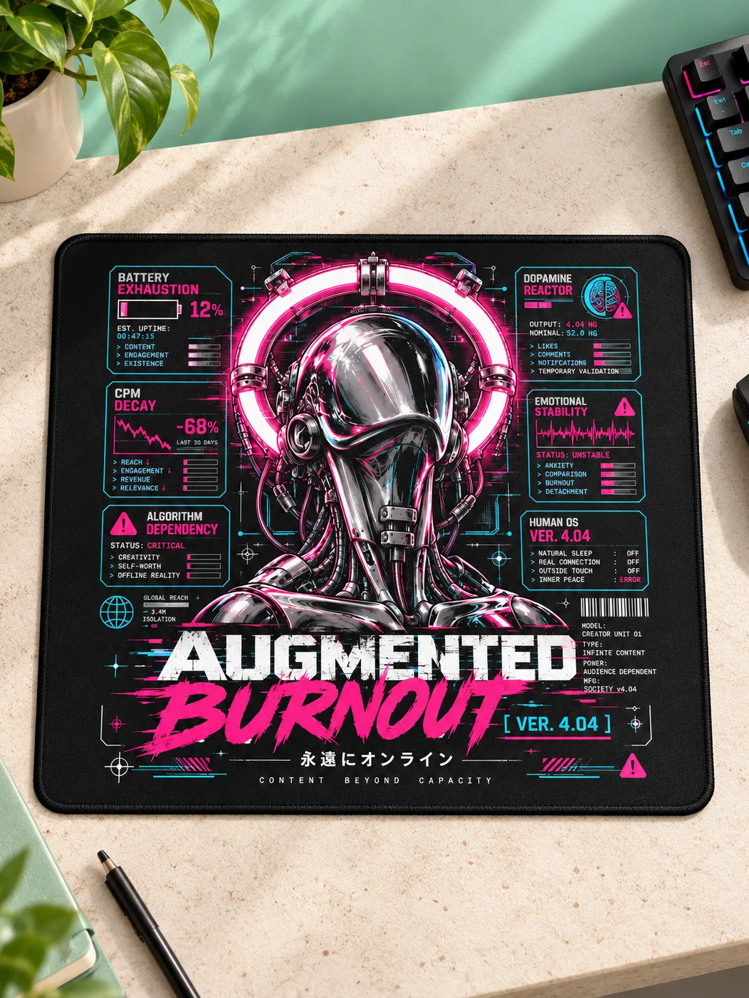 The Augmented Burnout Extended Gaming Mouse Pad product image (1)