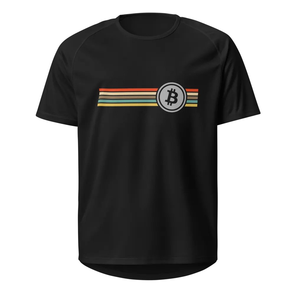 Vibrant Stripes Unisex Sports Jersey 'Bitcoin' product image (1)