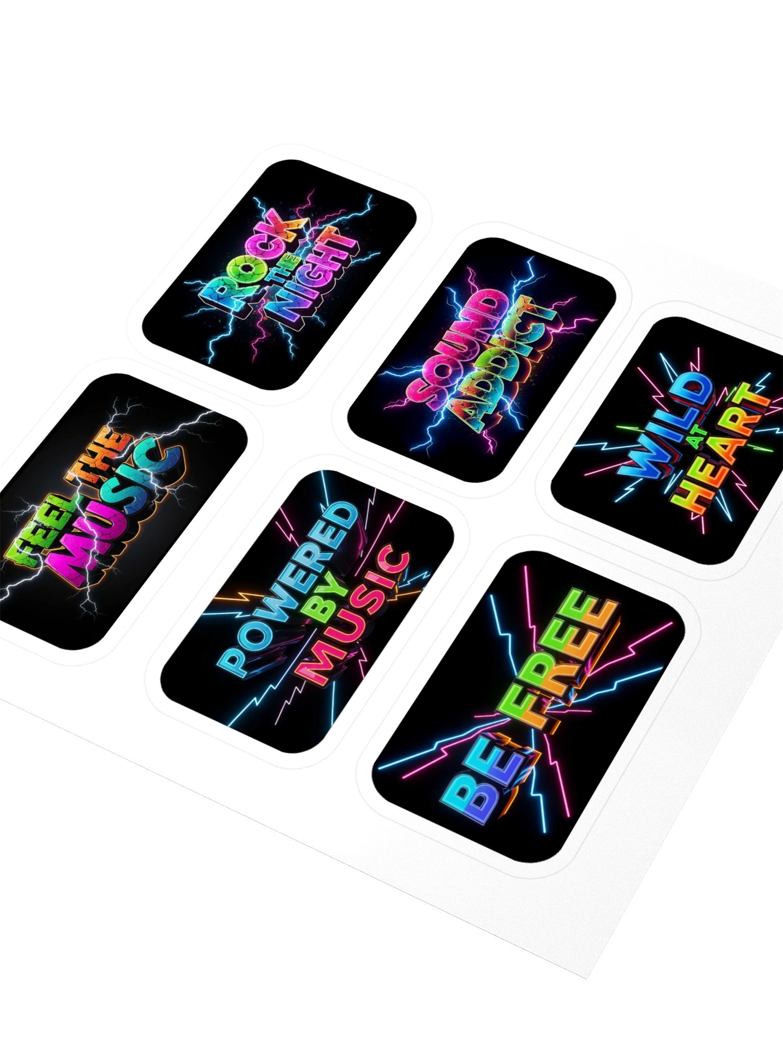 Neon Music Vibes Black Sticker Set product image (3)