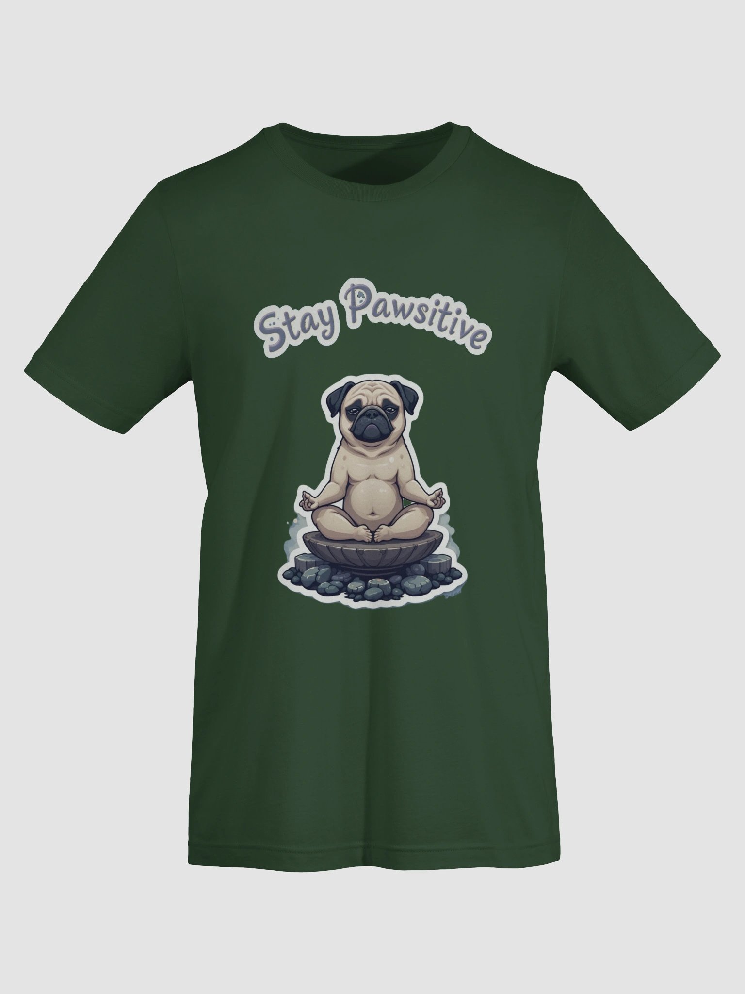 Pawsitive Meditation Pug T-Shirt product image (67)