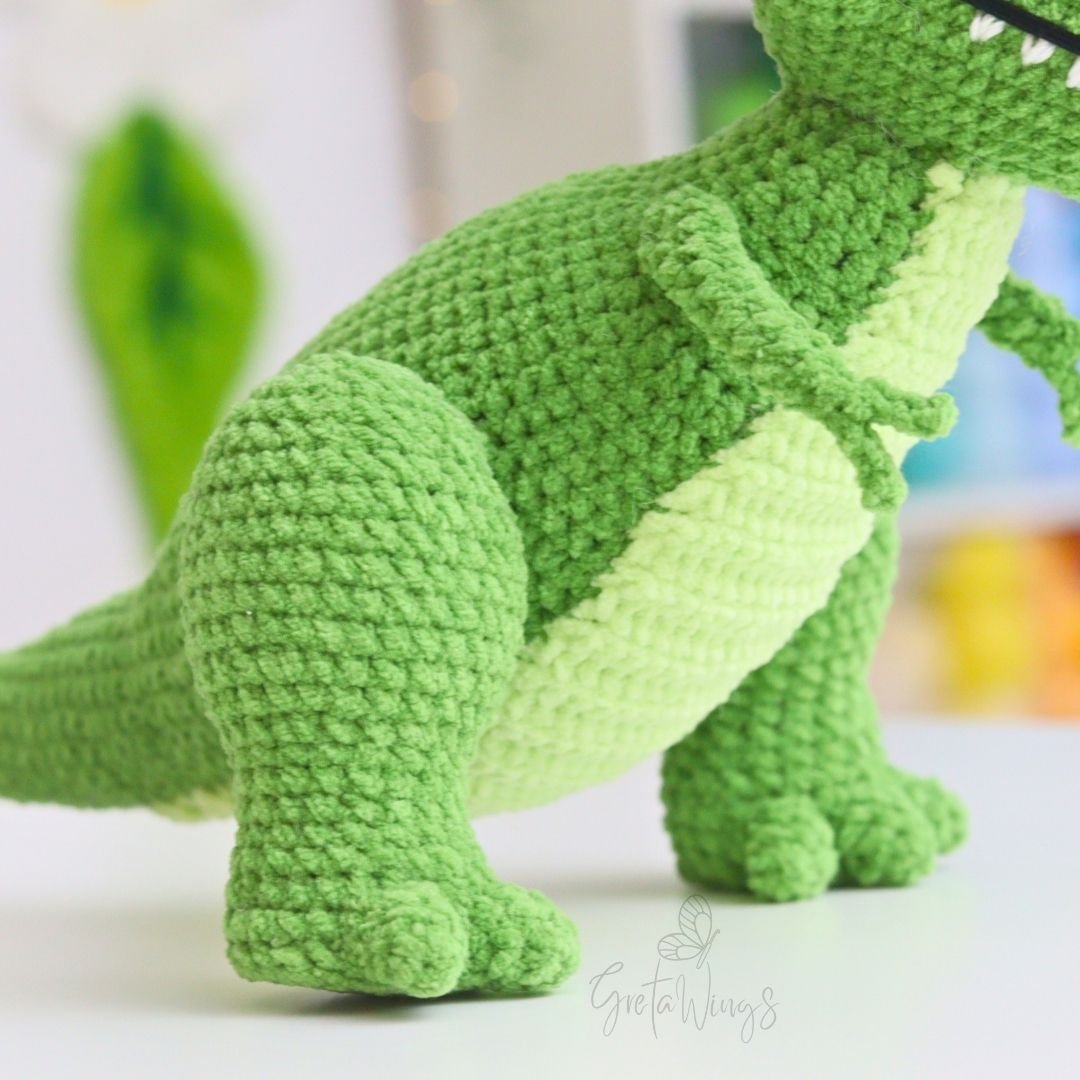 Patrón Amigurumi T-Rex de Crochet en Chenille - PREVENTA 25% Dto. product image (7)