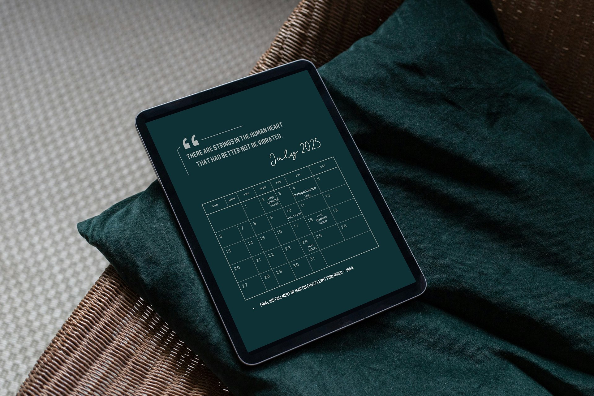 2025 Tablet Wallpaper Calendar: Charles Dickens Quotes product image (7)