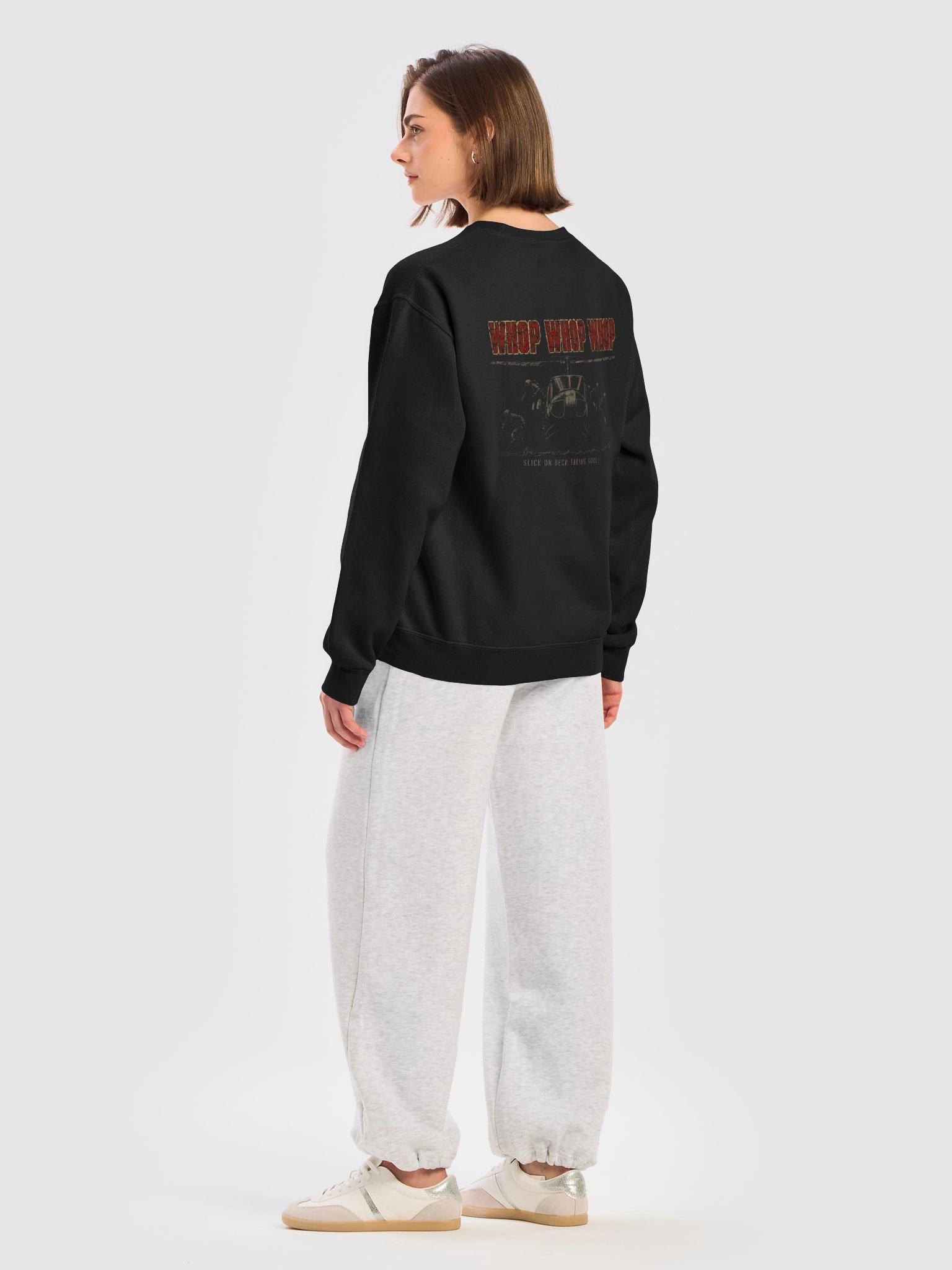 WHOP WHOP WHOP | UH-1 Huey Door Gunner Crewneck | Vietnam Air Cav Military Metal Graphic product image (7)