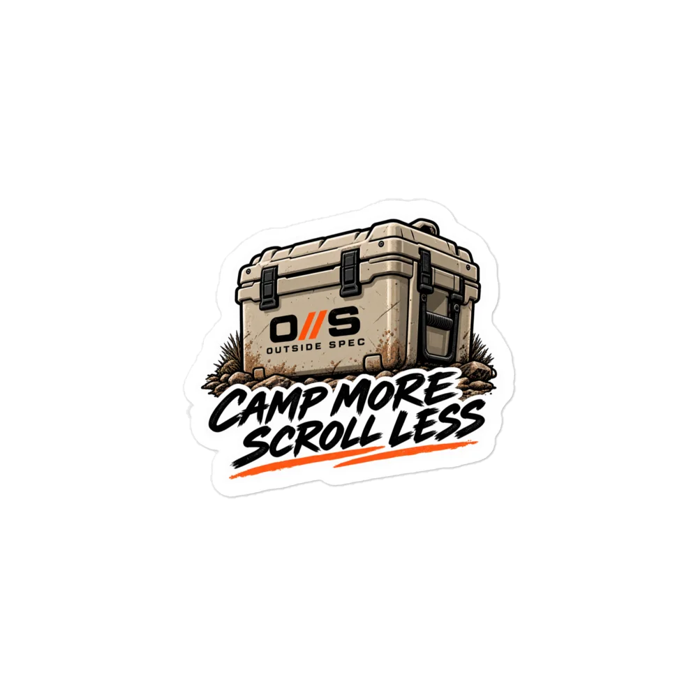 Camp More, Scroll Less Kiss Cut Sticker product image (1)