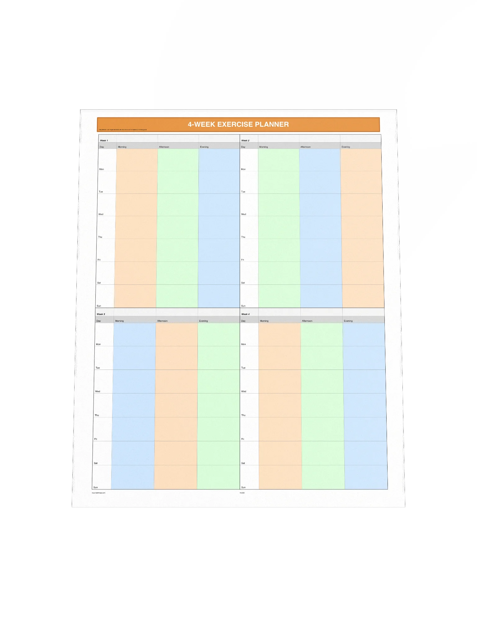 4 Week Exercise Planner product image (5)