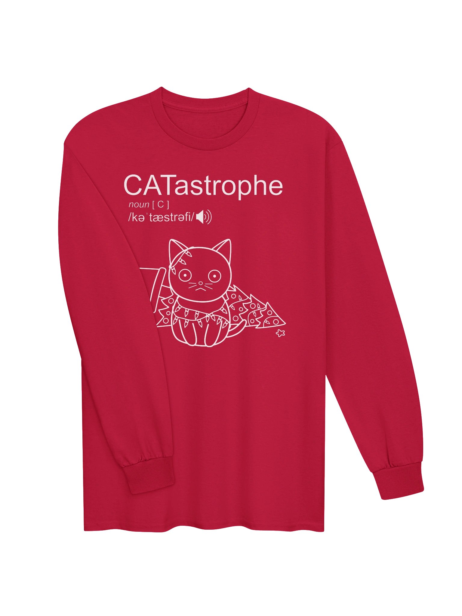 CATastrophe (Cat with Christmas Tree) - Unisex Adult Long Sleeve T-shirt product image (2)