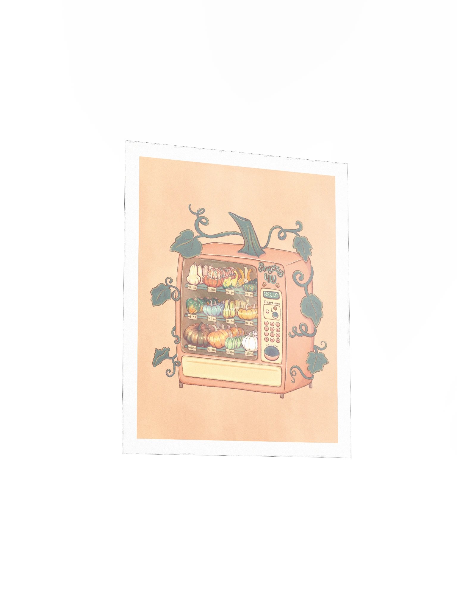 Pumpkin Vending Machine - Print with Orange Background product image (5)