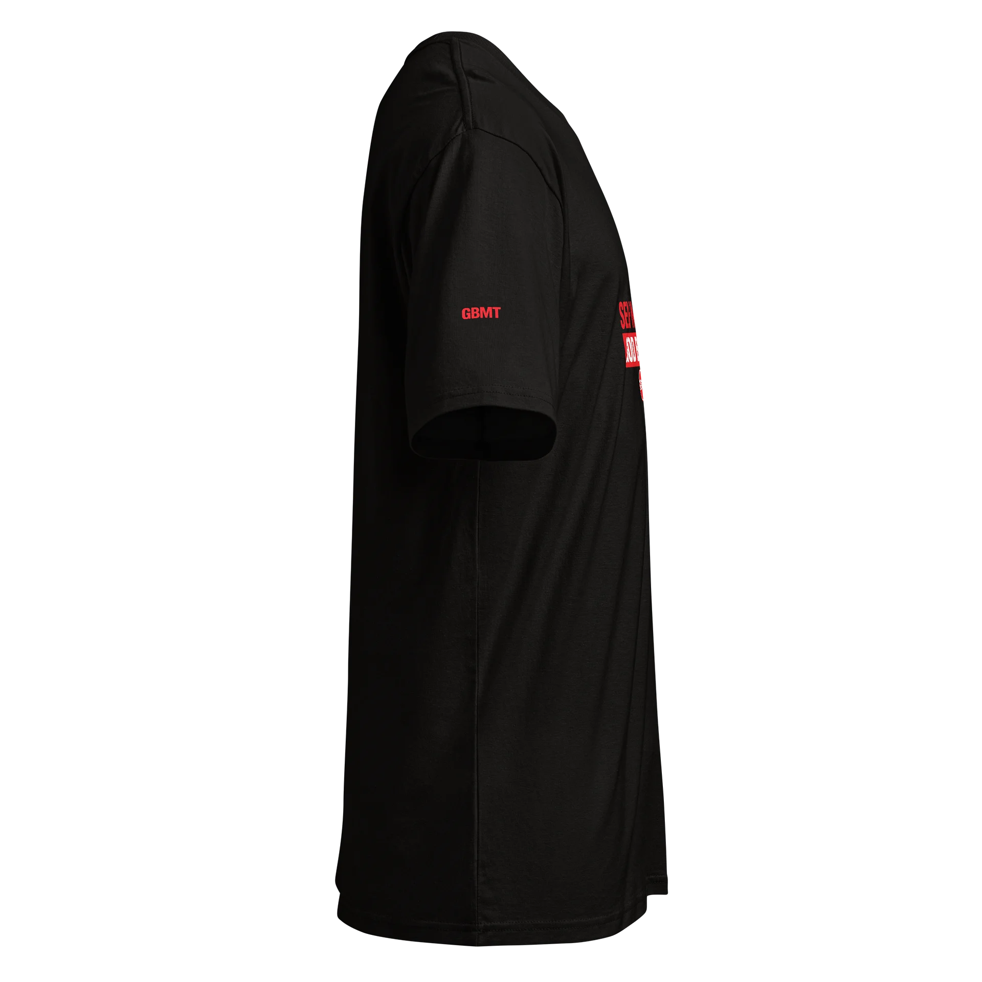 “Self Made. God Built.” T-Shirt – Black & Red Power Edition product image (4)
