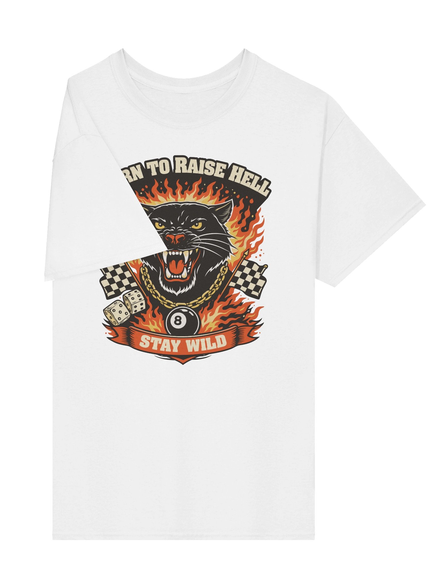 Born to Raise Hell Panther – Bold Retro Biker T-Shirt product image (31)