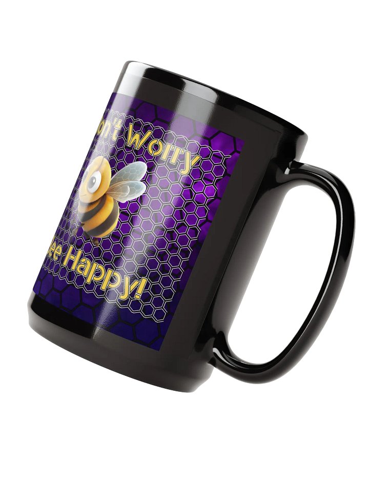 Bee Happy Black Glossy Mug product image (2)
