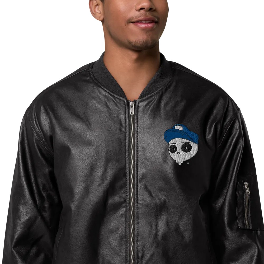 Skully Faux Leather Bomber Jacket product image (1)