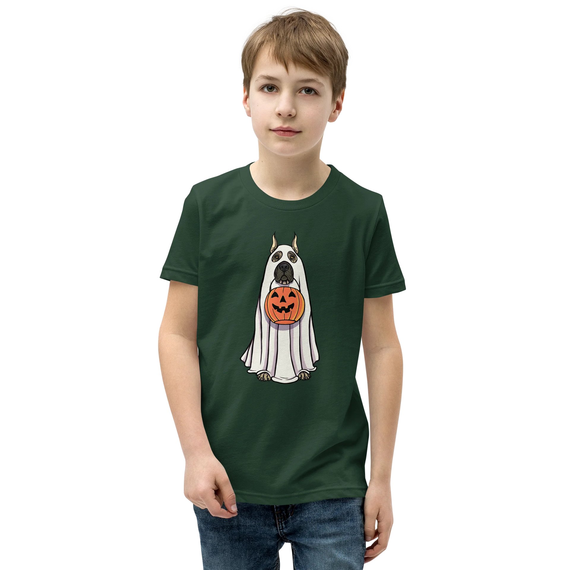 Halloween Great Dane(Fawn, Cropped Ears) Youth T-Shirt product image (1)