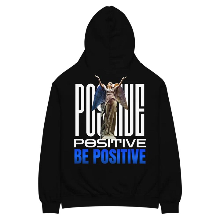 Be Positive Angel Wings Premium Unisex Hoodie - Inspiring Front & Back Graphic Print Hoodie product image (1)