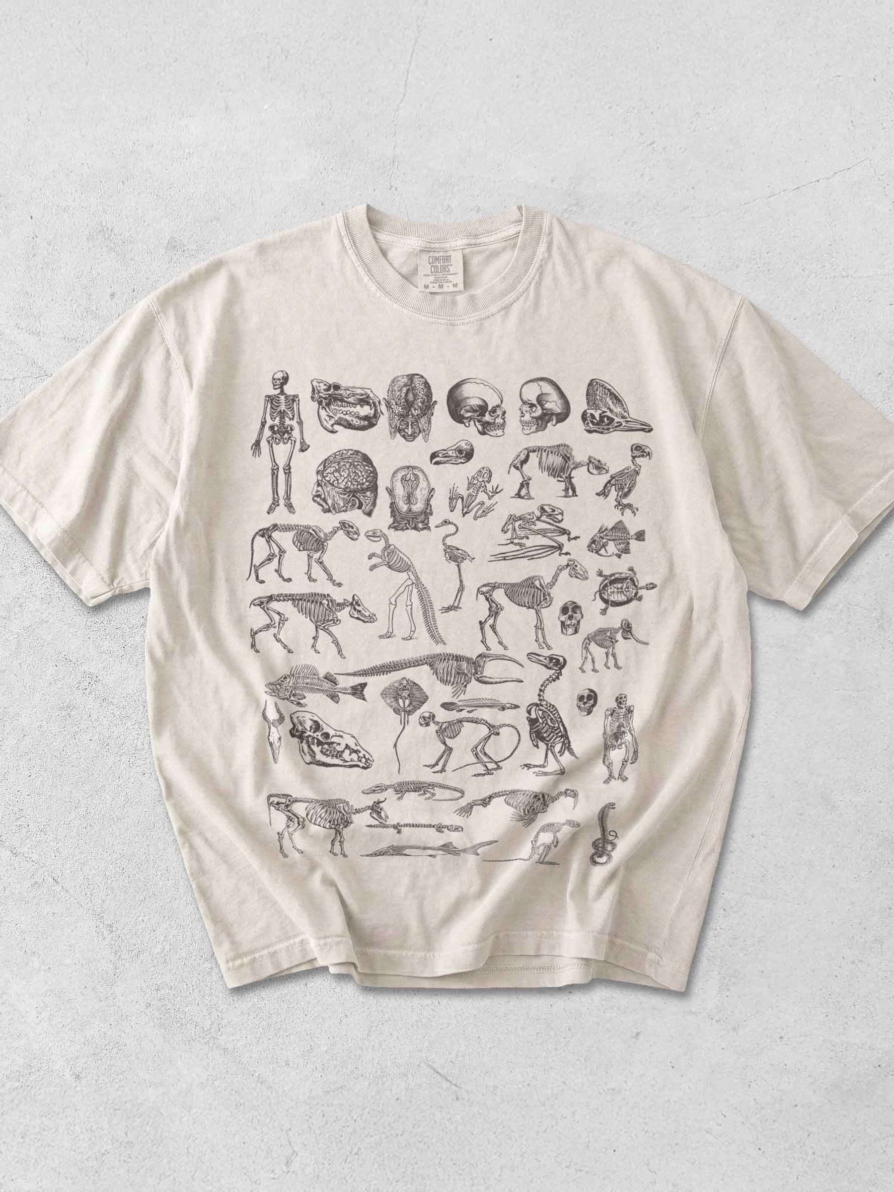 Dark Academia Skeletons Shirt – Vintage Anatomy Bones Illustration Graphic Tee - Dark Academia product image (1)