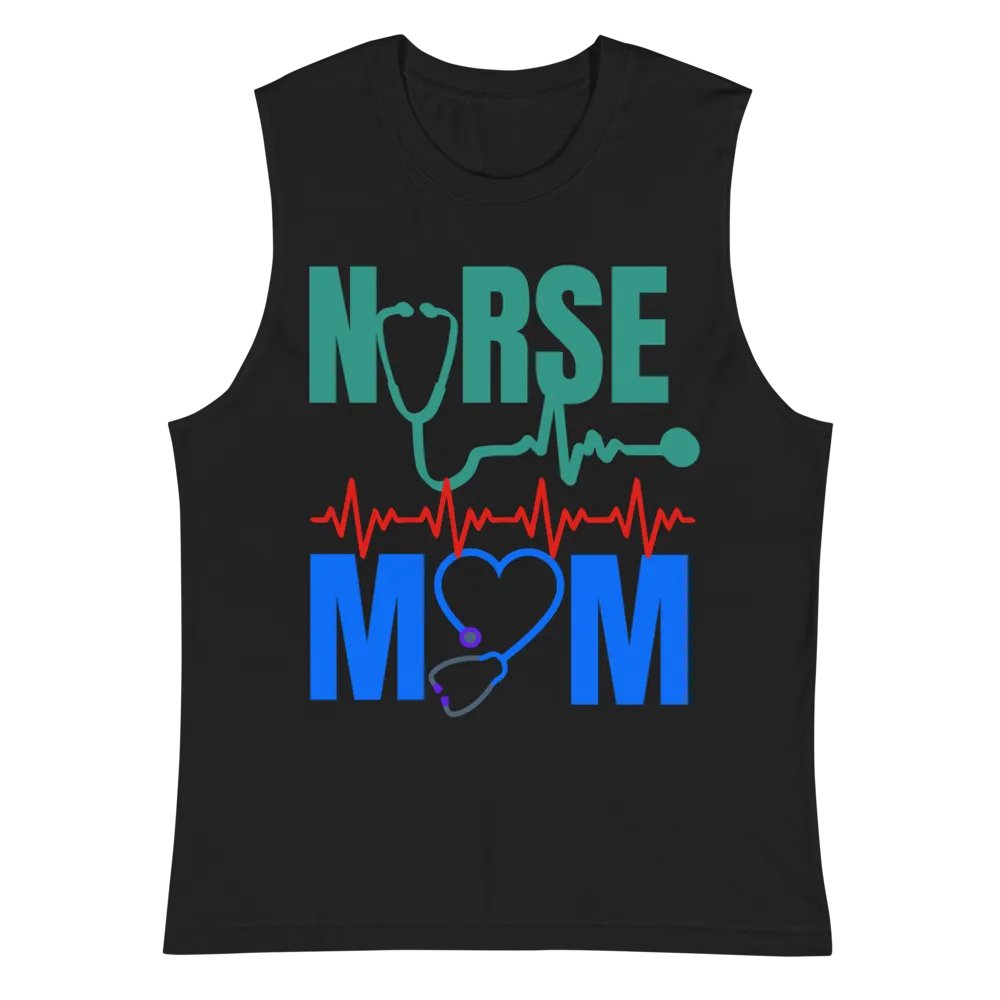Nurse Mom Heartbeat Muscle Tank product image (3)