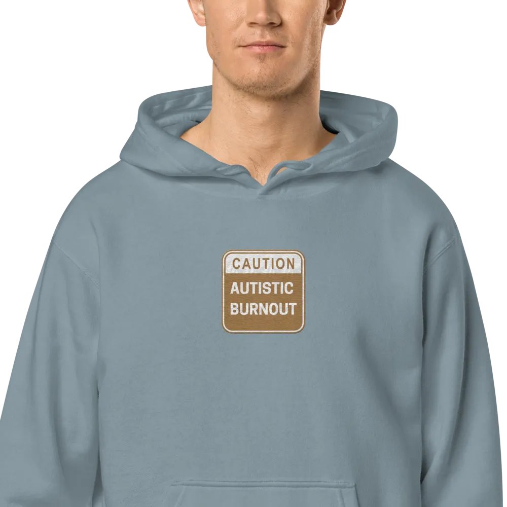 CAUTION: ASD BURNOUT embroidered pigment hoodie (brown design) product image (2)