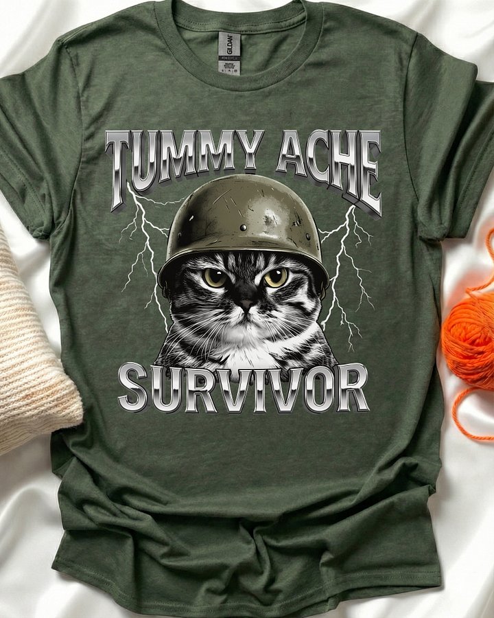 Tummy Ache Cat T-Shirt product image (1)