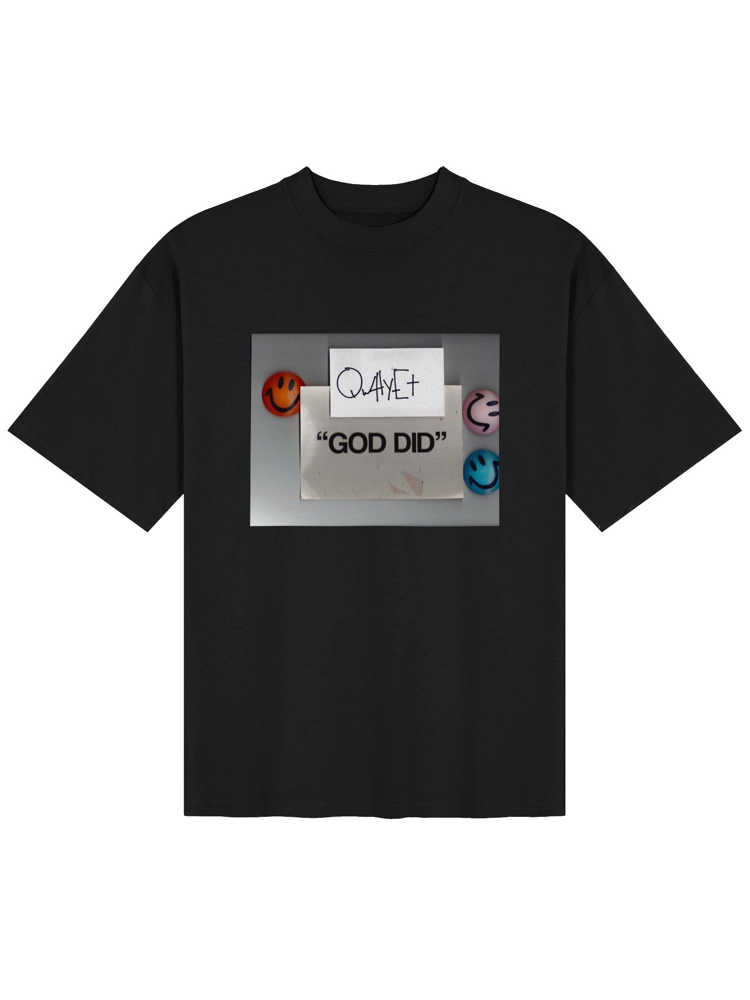 Qwhyet "GOD DID" Smiley Tee product image (1)