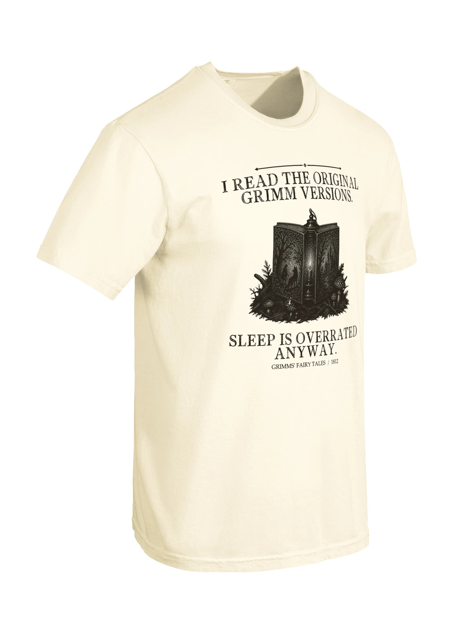 Read Original Grimm Versions Sleep Overrated Anyway -- Grimms Fairy Tales Tee (Light) product image (21)