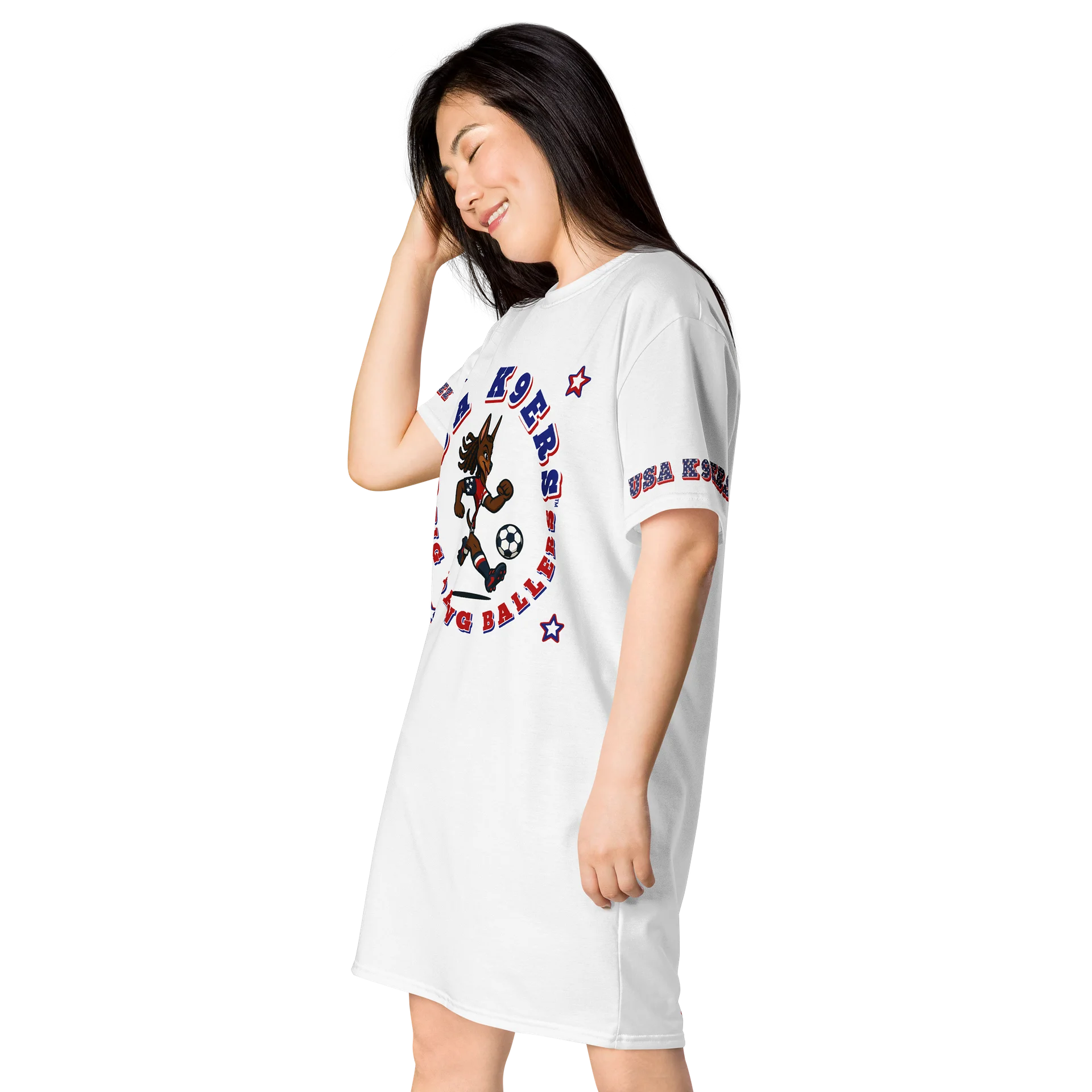 USA K9ERS Doberman Soccer T-shirt Dress product image (7)