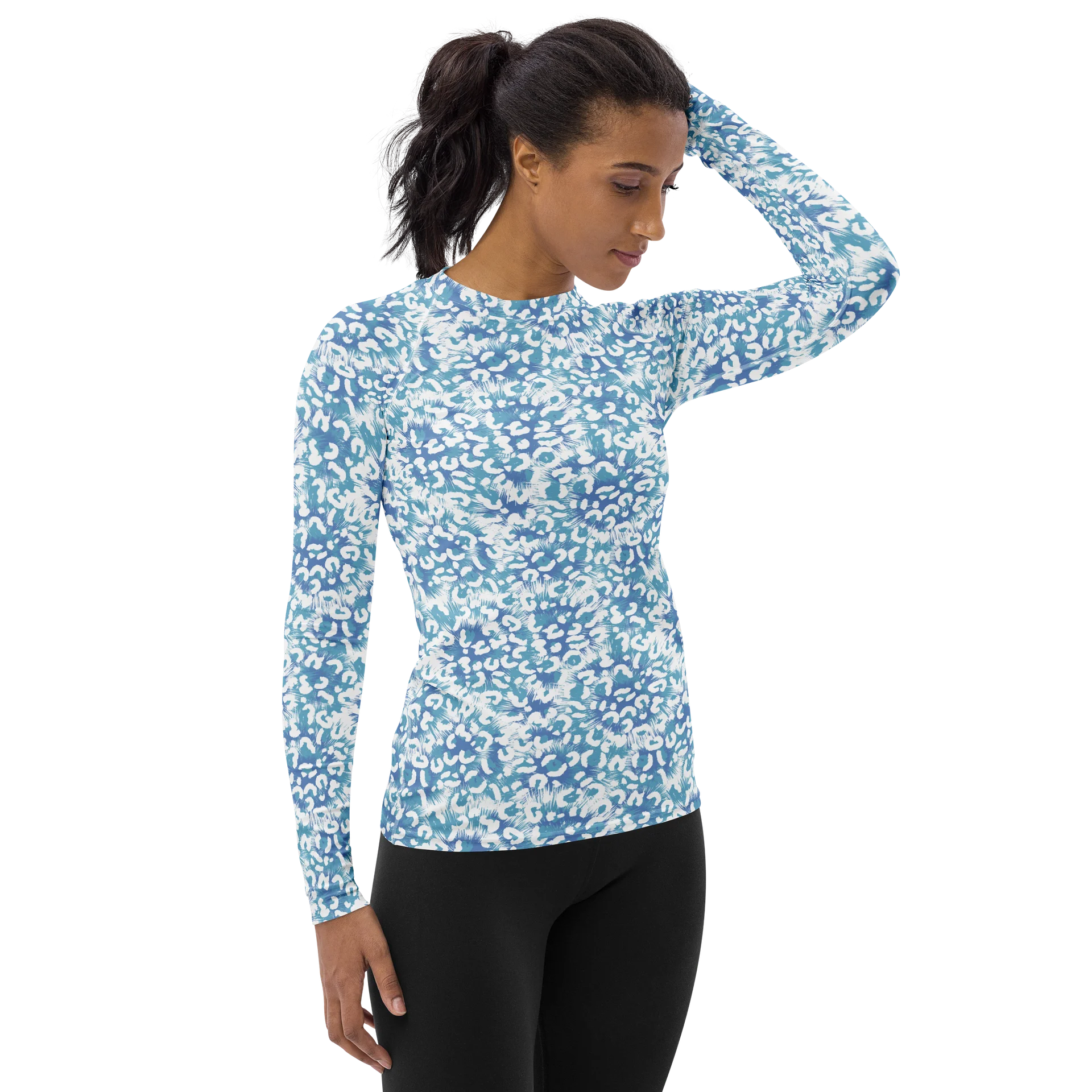Modern Animal Print Women's Rash Guard with Tie Dye Fashion product image (4)