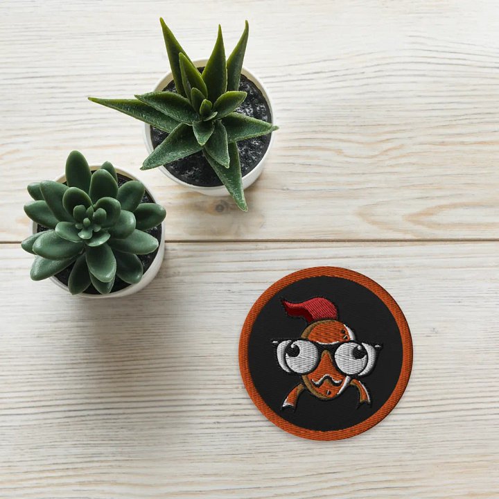 FEESH Logo Circle Patch [orange border] product image (1)