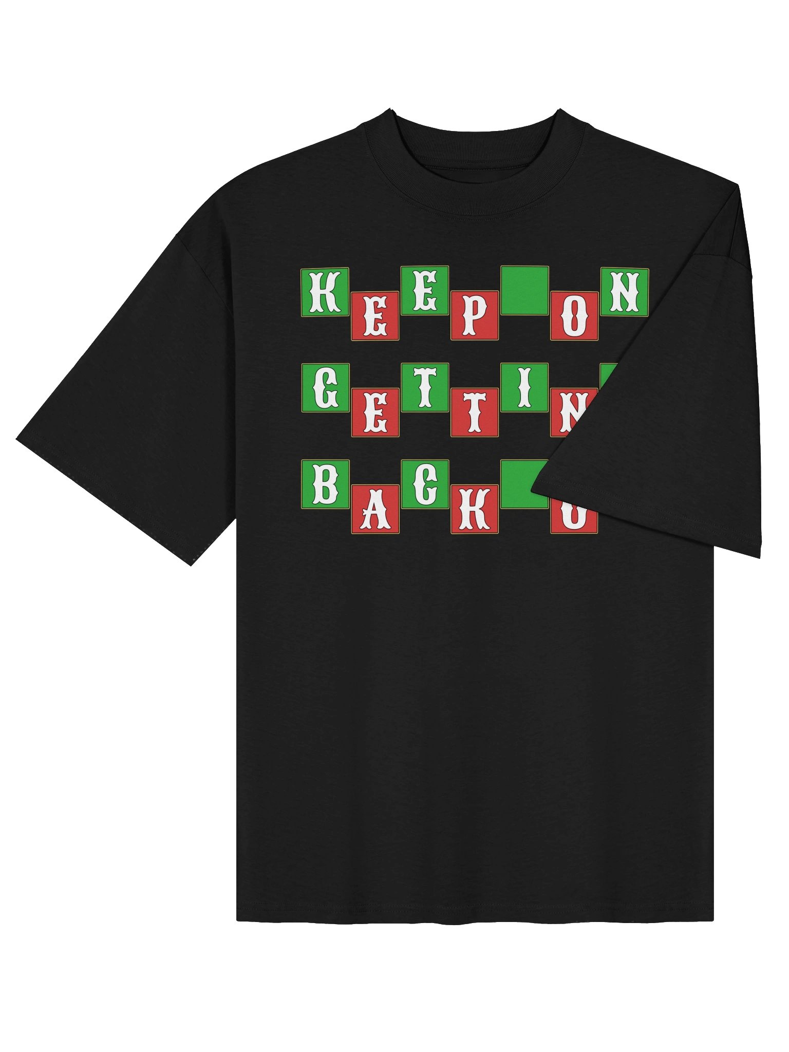 Keep On Getting Back Up Resilience Unisex Organic Cotton Oversized Graphic T-shirt product image (4)