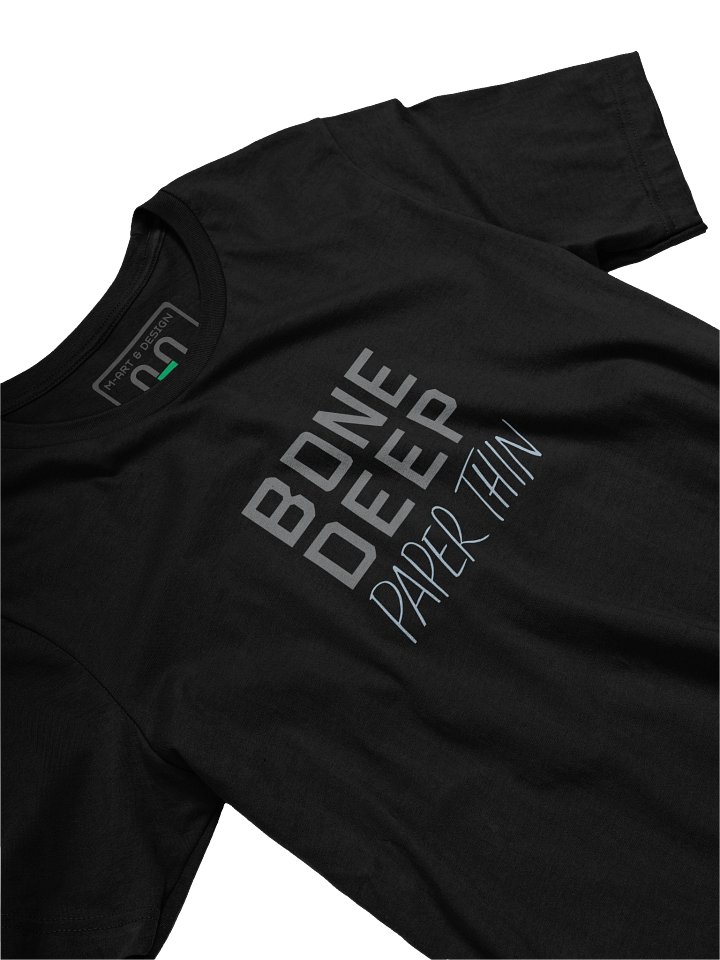 Bone Deep, Paper Thin – Minimalist Chest Print T-Shirt - M‑Art & Design Statement Wear product image (2)