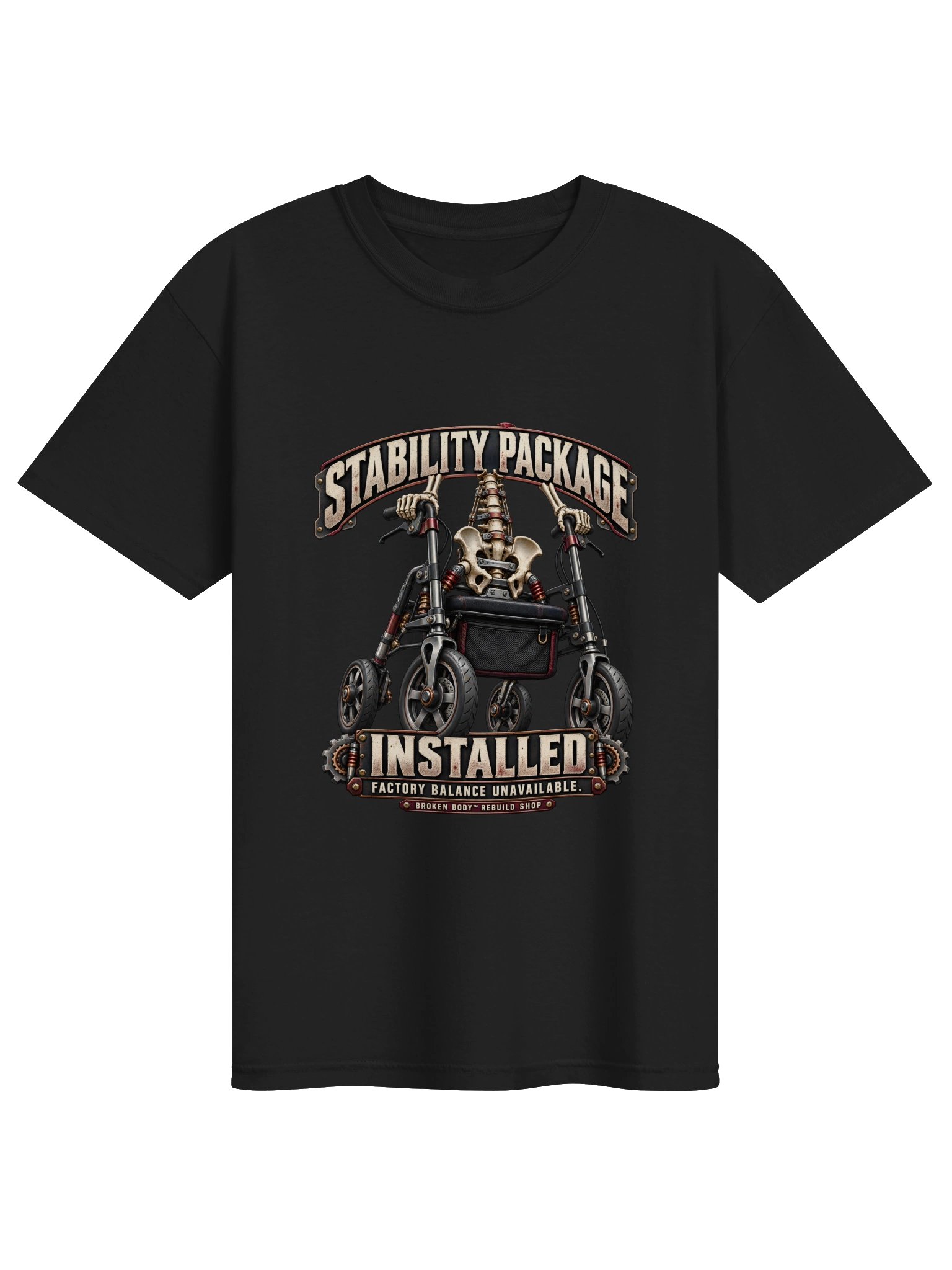 Walker & Rollator Shirt — Stability Package Installed Funny Mobility Aid Tee | Rebuild Shop product image (2)