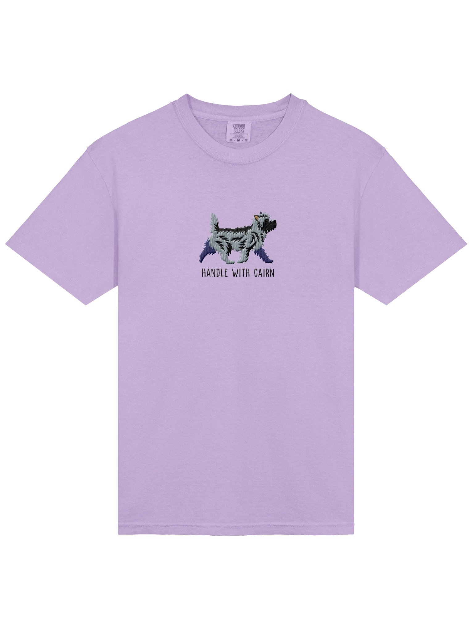 Handle with Cairn T-Shirt(Embroidered) of a Cairn Terrier(Blue Brindle) product image (6)