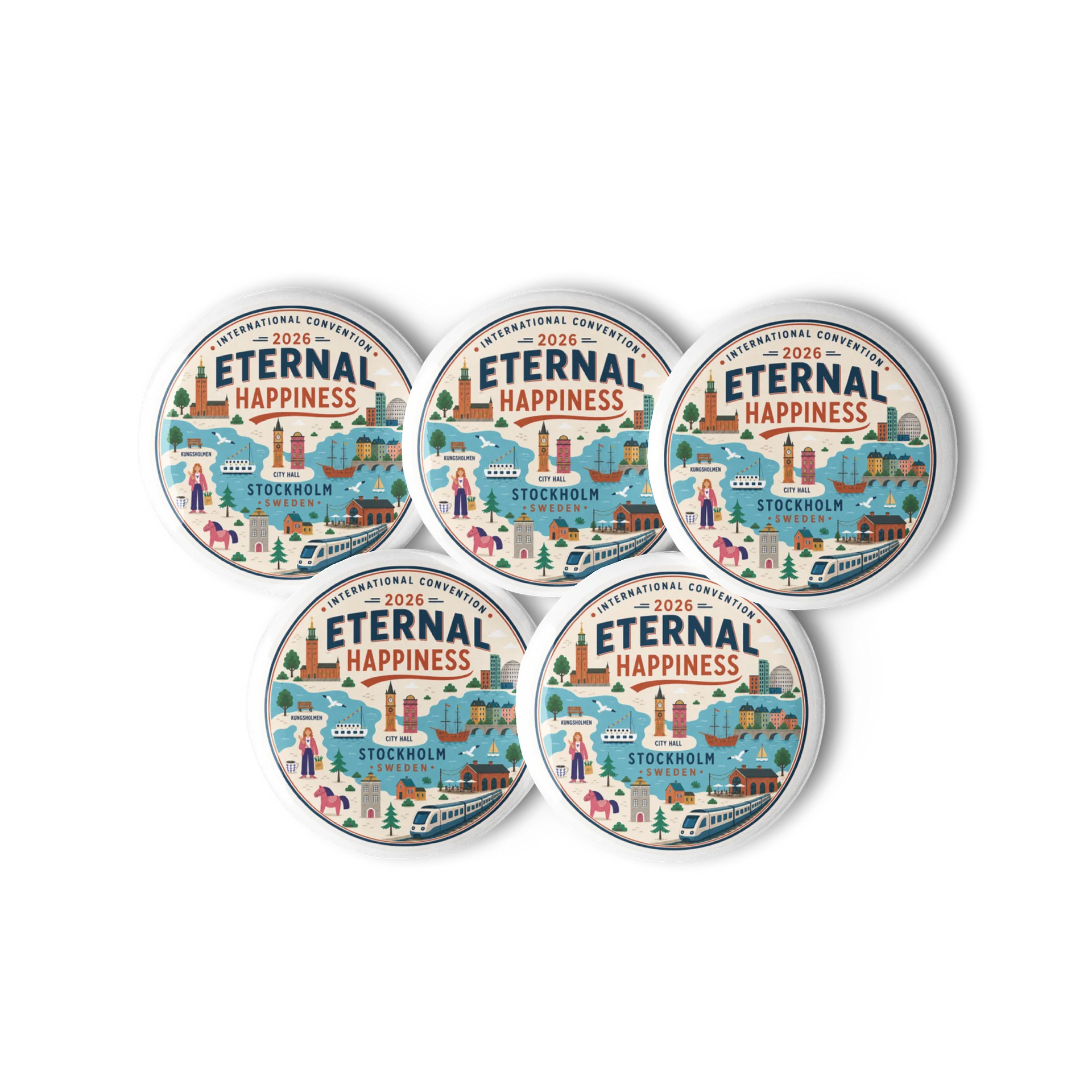 2026 Eternal Happiness International Convention Stockholm Sweden Landmark Pins product image (1)