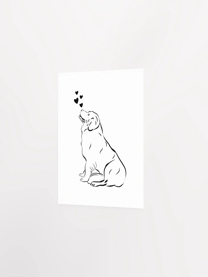 Golden Retriever Line Art & Hearts Poster product image (15)