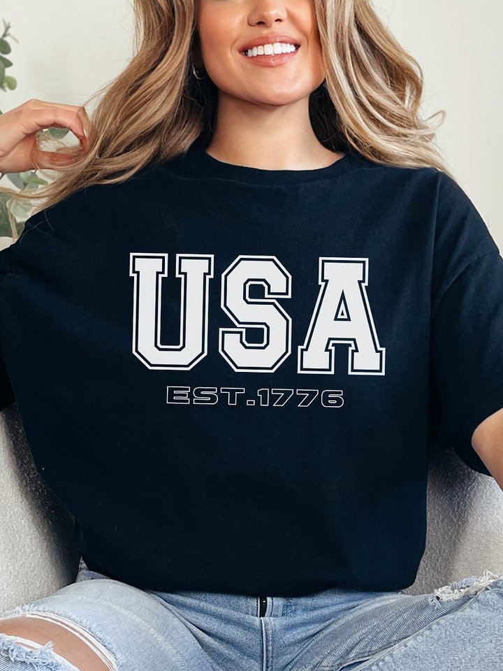 USA Tee For Women | Patriotic 1776 T-Shirt product image (1)