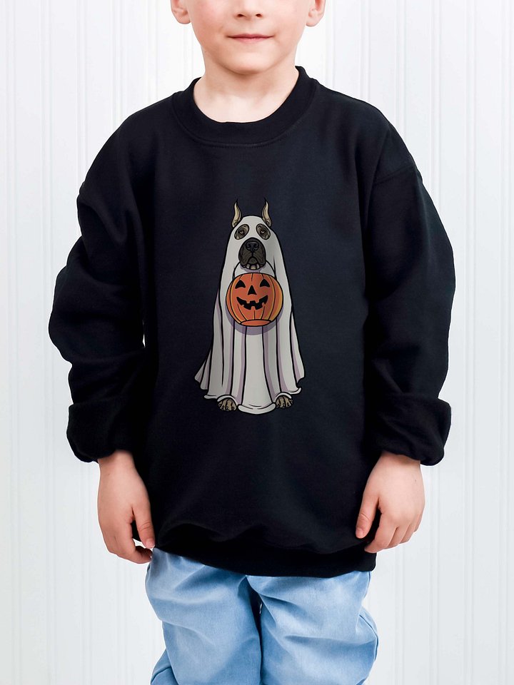 Halloween Great Dane(Fawn, Cropped Ears) Youth Sweatshirt product image (1)