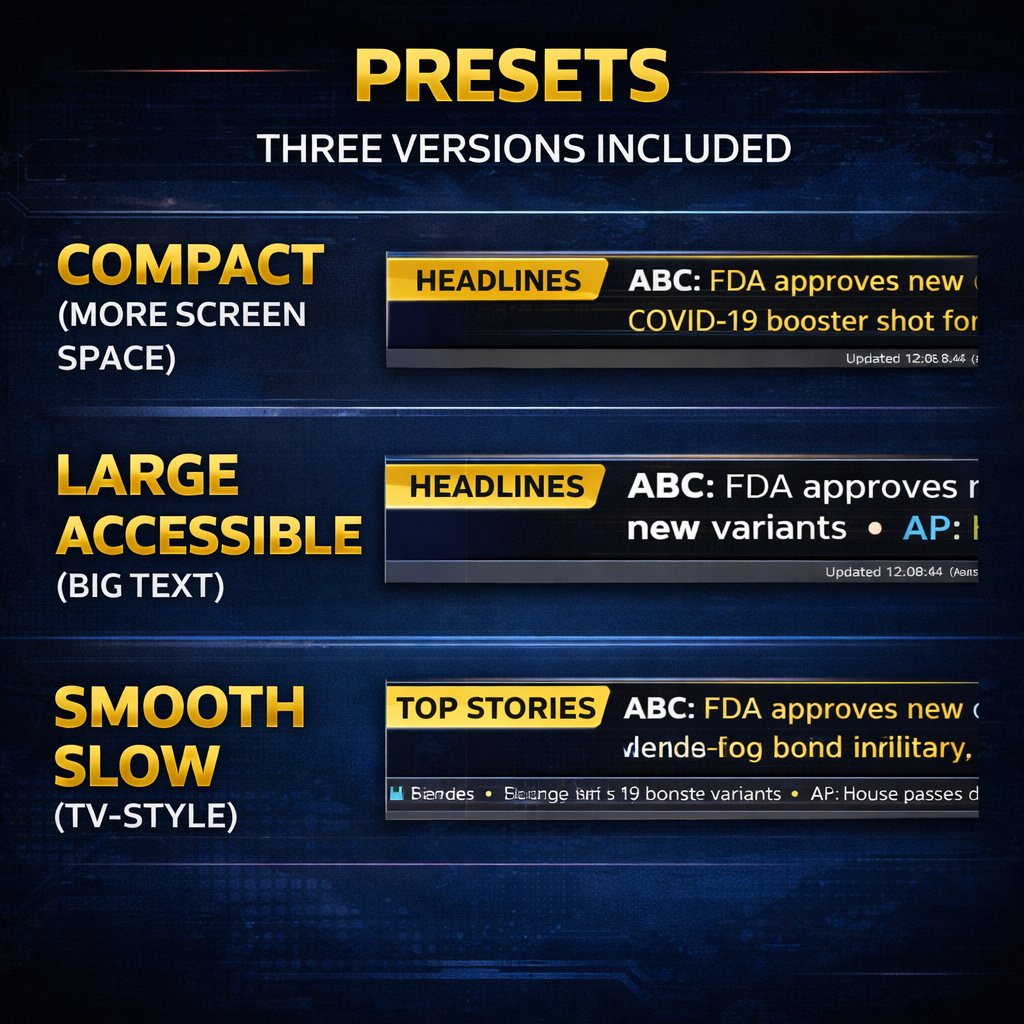 Live News Ticker for OBS (No Subscription) product image (3)
