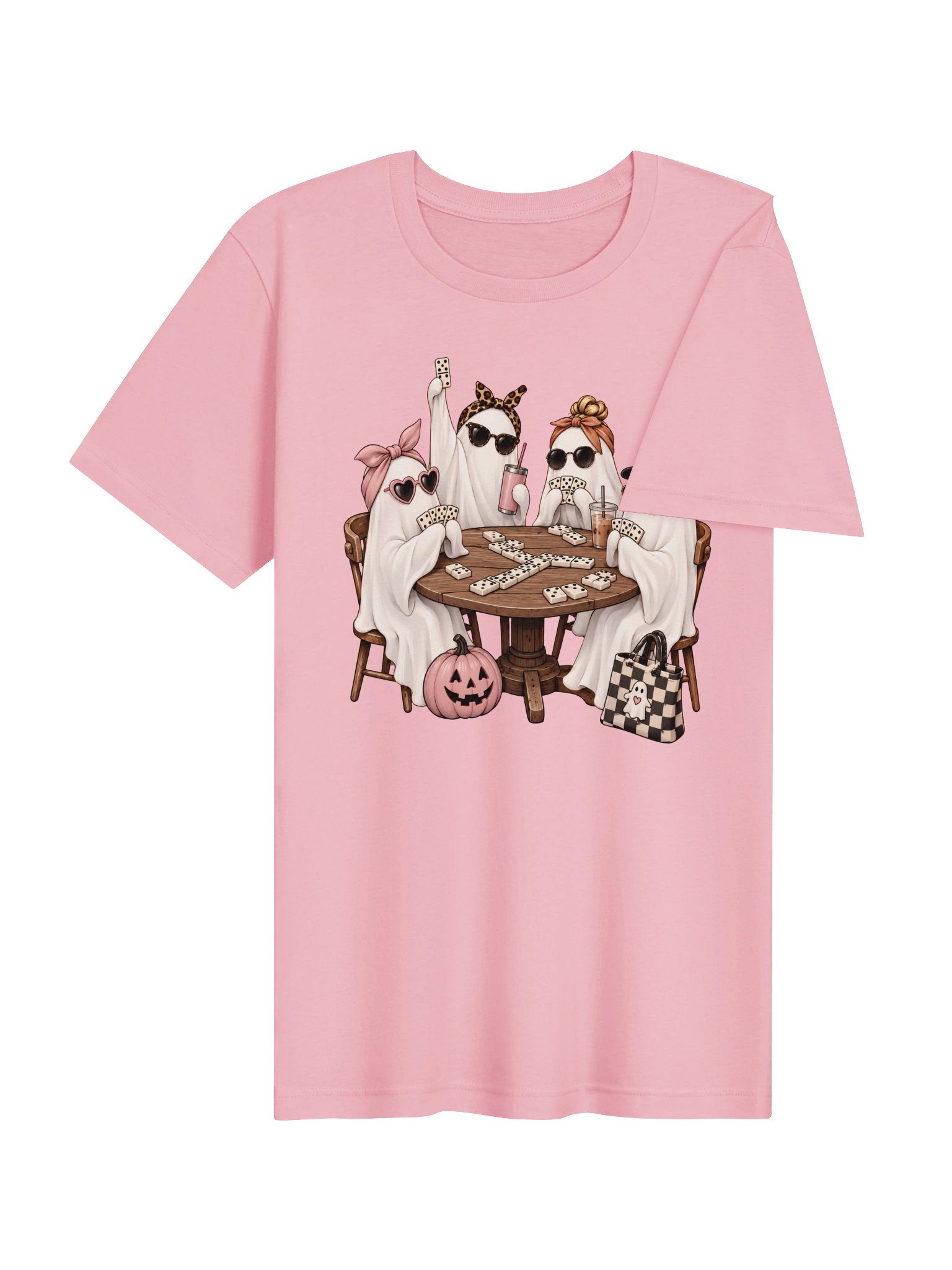 Ghost Girls Domino Night T-Shirt | Cute Halloween Domino Shirt product image (42)