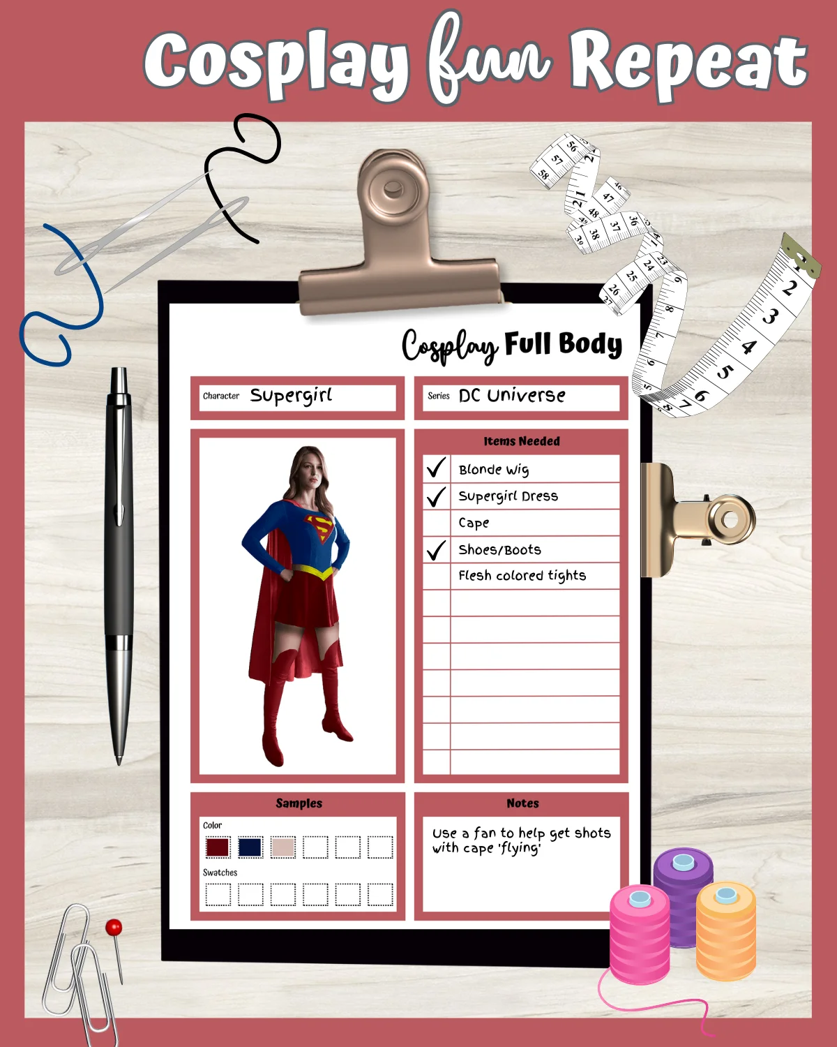 Monster Hunter Cosplay Planner – Red Edition | 54-Page Printable PDF product image (2)