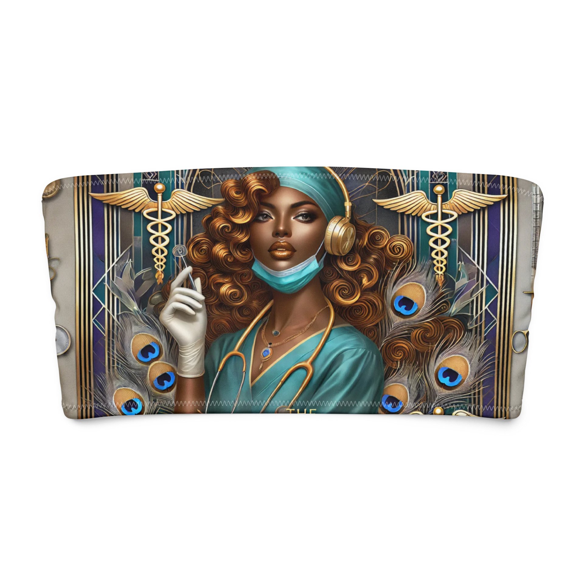 Humanities In Medicine Healing Superstar Surgeon Teal Ornate Medical Bandeau Bikini Top product image (8)