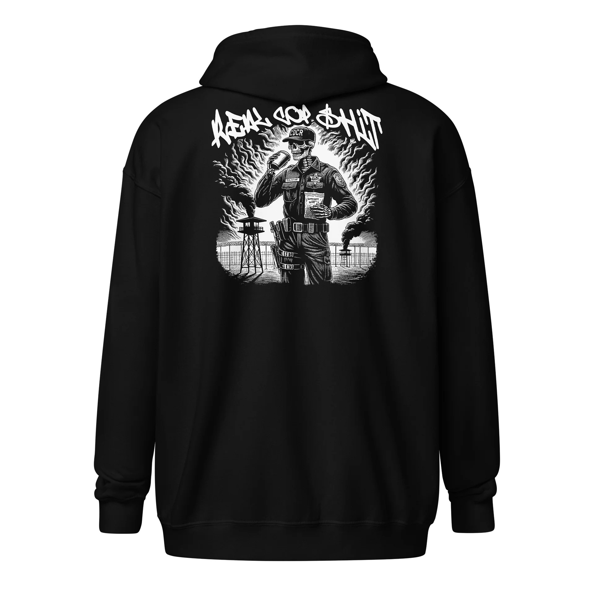 REAL COP SHIT ZIP HOODIE FRONT & BACK product image (2)