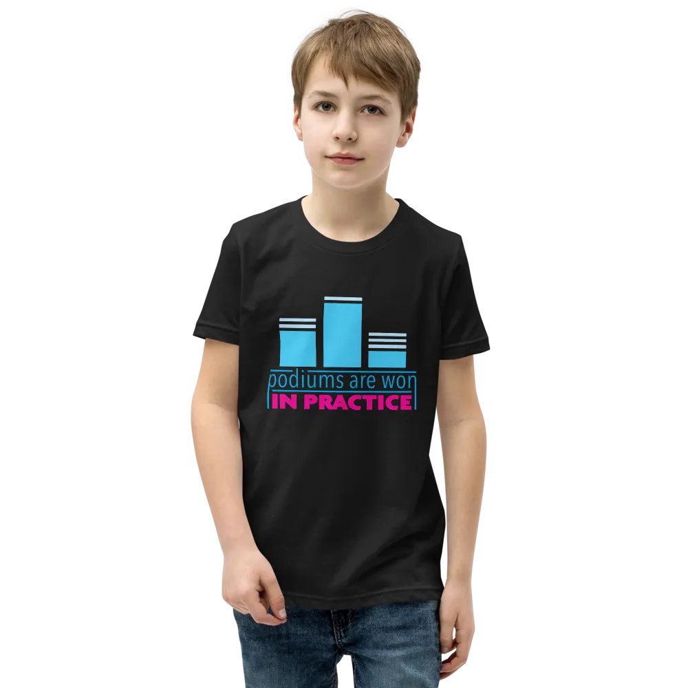 Podiums Are Won In Practice Kids Tee: Blue & Pink product image (2)