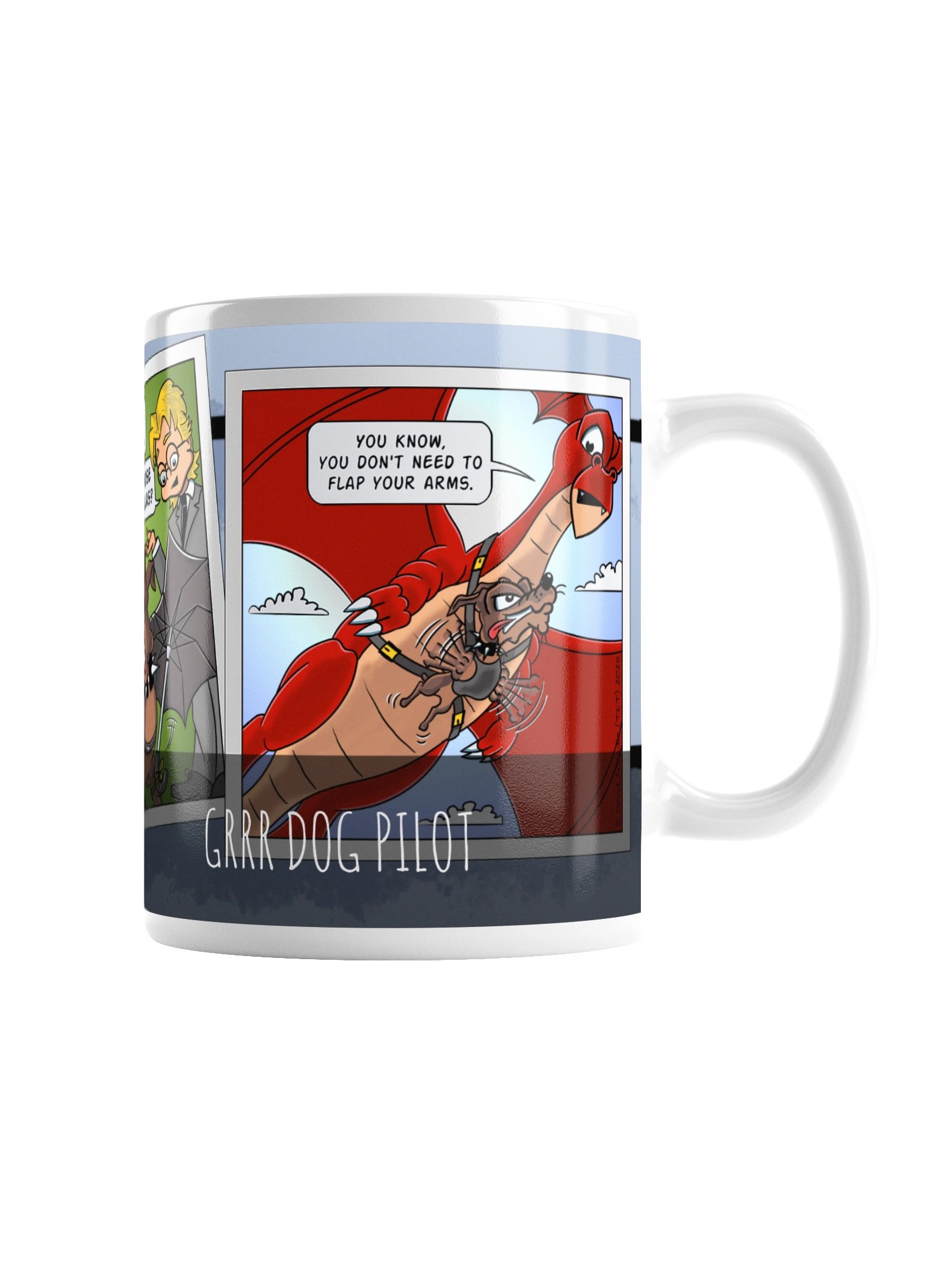Resident Dragon Comic Grrr Dog Pilot Three-Panel Mug product image (3)
