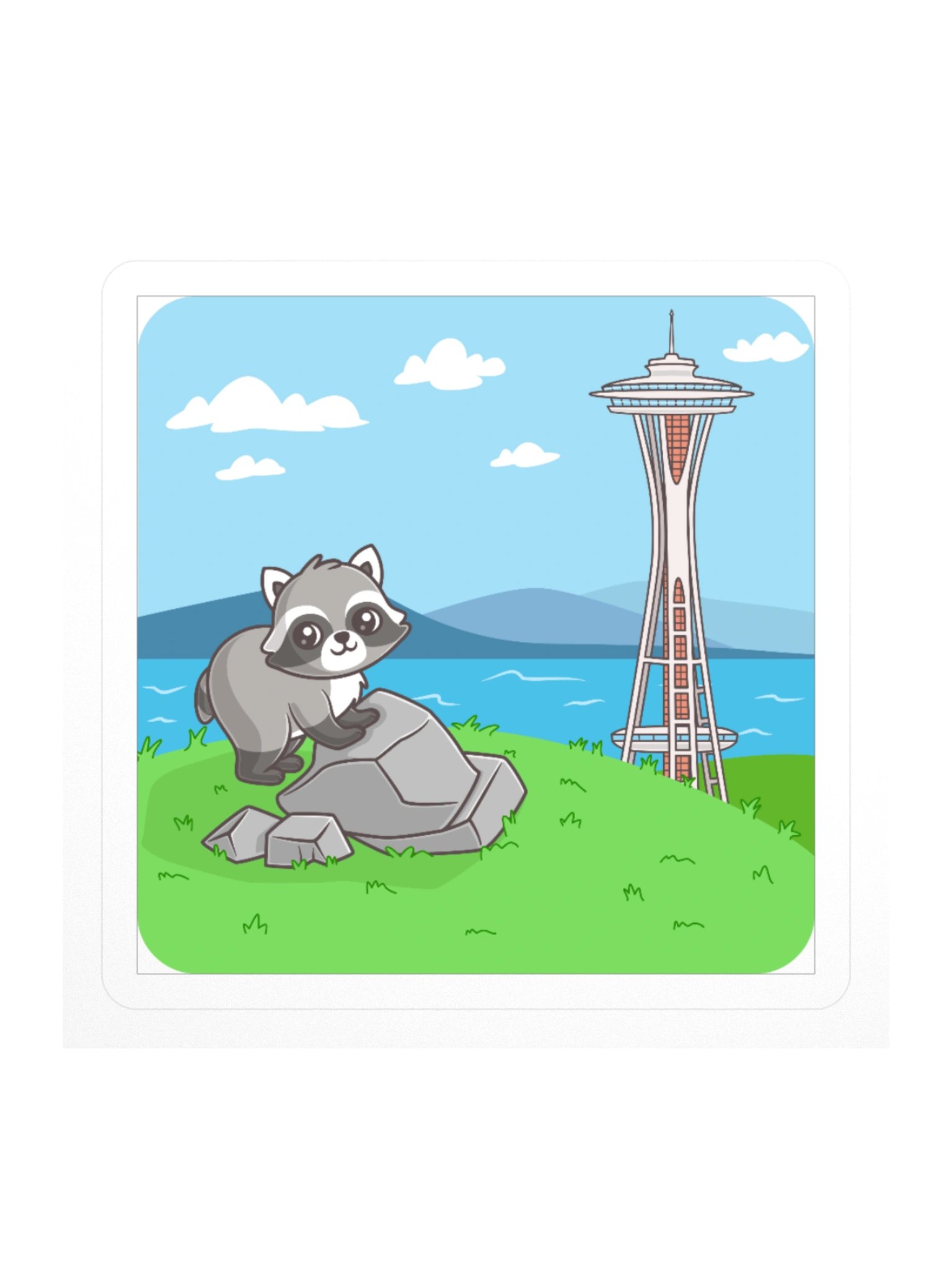 Seattle's Cutest Raccoon at the Space Needle Sticker product image (1)