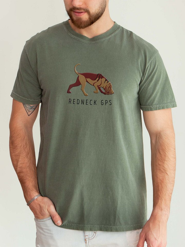 Redneck GPS T-Shirt(Embroidered) of a Bloodhound product image (2)